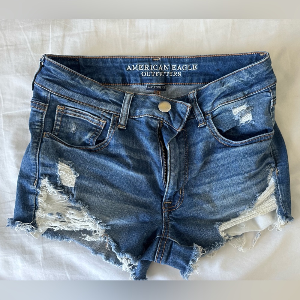 American Eagle Hi-Rise Shortie Denim Shorts